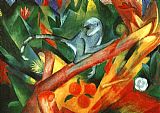 Franz Marc Famous Paintings - The Monkey